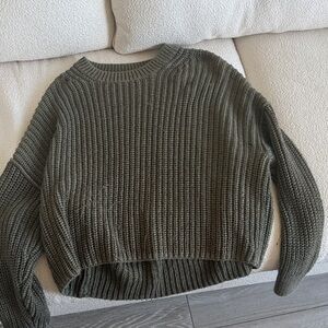 Banana Republic Olive Ribbed Crewneck Sweater